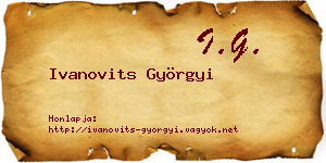 Ivanovits Györgyi névjegykártya
